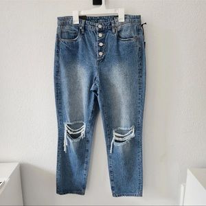 Blank NYC The Madison Crop Jeans Size 29 High Rise Exterior Button Fly